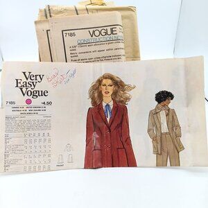 Vintage Sewing PATTERN Vogue 7185, Very Easy Ladies 1978 Jacket Skirt and Pants